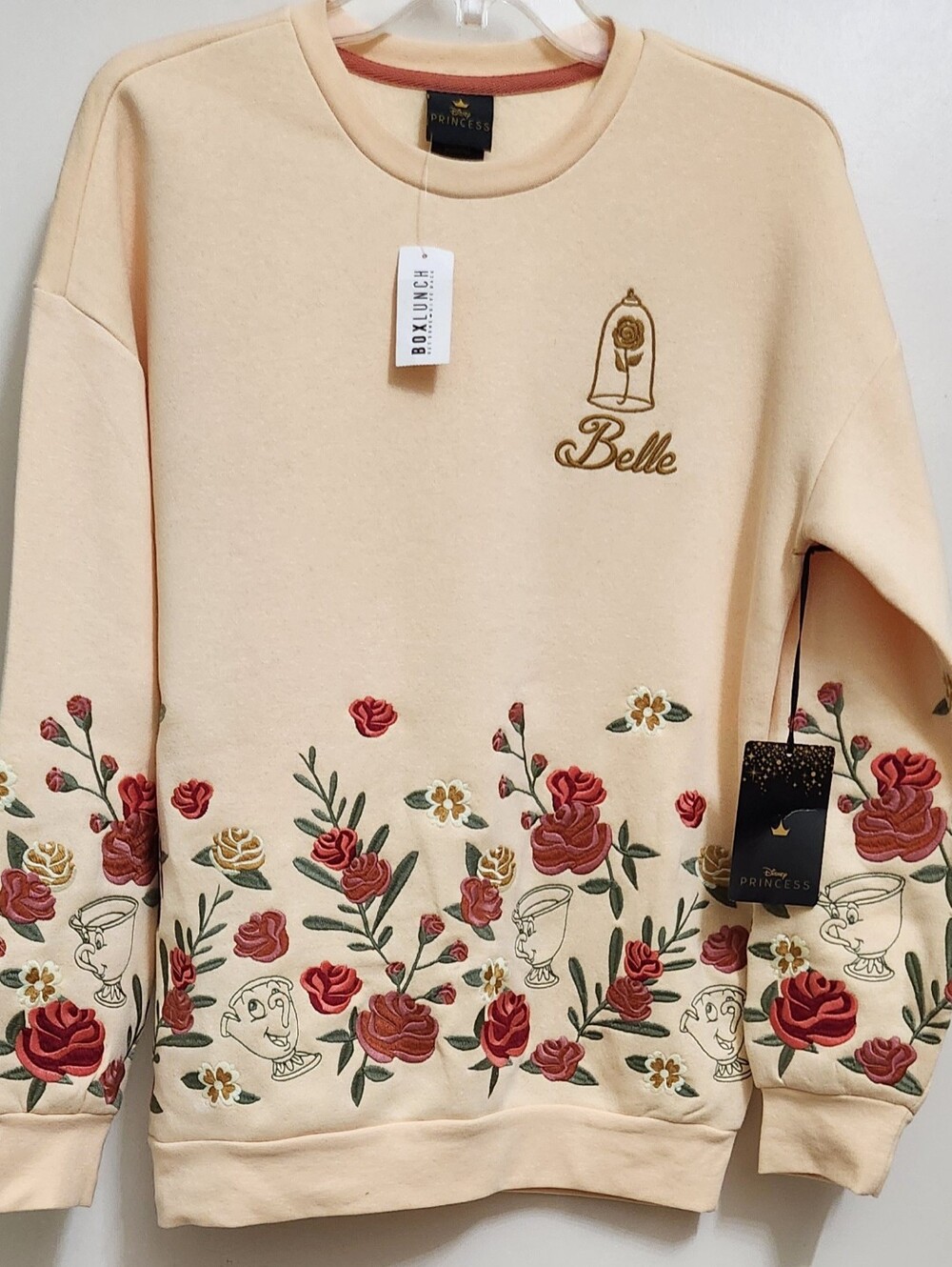 **NEW NWT** Disney Beauty and The Beast BoxLunch Belle Enchanted Rose Sweater